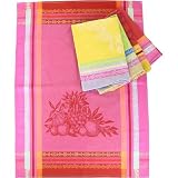 Fruit Motif Vibrant Colors Kitchen Jacquard Tea towel with woven design French import
