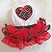 PanDaDa Pet Dog Tutu Princess Dress Clothes Love Heart Print Bowknot Party Skirt XXL