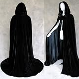 Lined Black Velvet Cloak - Medieval Renaissance Costume by Artemisia Designs