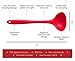 StarPack Basics Silicone Ladle Spoon, High Heat Resistant to 480°F, Hygienic One Piece Design Cooking Utensil for Serving Soup & more (Cherry Red)