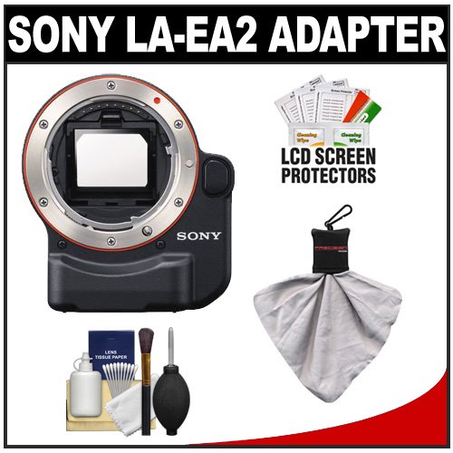 Sony Alpha LA-EA2 Lens Adapter (Attach A-mount Lenses to NEX E-mount Digital Camera) with Built-in AF motor + Accessory Kit for NEX-3, NEX-C3, NEX-5, NEX-5N, NEX-7 & NEX-VG10, NEX-VG20 Camcorders