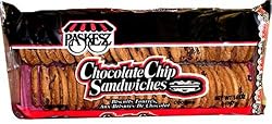 Paskesz Chocolate Chip Sandwich Cookies, 14-Ounce Packages (Pack of 4)
