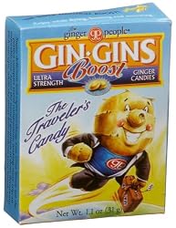 The Ginger People Gin Gins BOOST Ultra Strength Ginger Candy, 1.1-Ounce Boxes (Pack of 24)