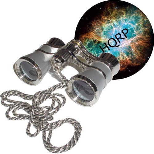 HQRP Theater Binoculars Platinum with Silver Trim w/ Necklace Chain by HQRP plus Coaster