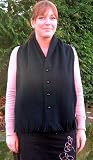BUTTON FRONT BLACK SCARF (520)-IDEAL TO KEEP WARM