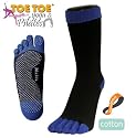 TOETOE Socks Yoga and Pilates Black & Mid Blue Unisize 4-11 - All Styles