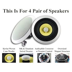 8 MA Audio MAT-660-2Y8PKG Home Theater In Wall Surround Sound Speakers