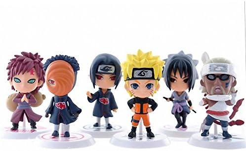 6 PCS/ Set Manga Naruto Akatsuki Uzumaki Naruto Gaara Uchiha Sasuke Tobi Uchiha Itachi Killer B 2.5" PVC Action Figures