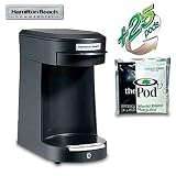 Hamilton Beach HDC200B Commercial 1 Cup Brewer - Black (includes 25 World Blend Regular Pods)