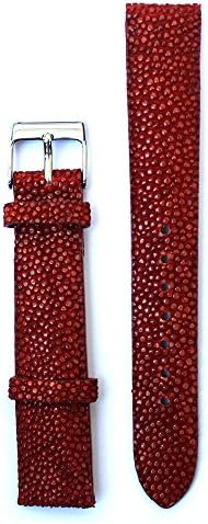 Red 18 Millimeters Genuine Stingray Watch Strap