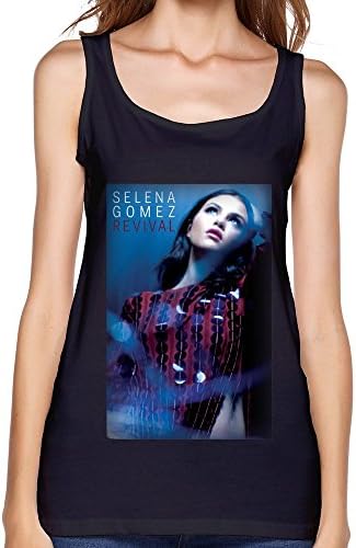 Women's Selena Gomez Revival Tour Poster Cartoon Top Black US Size M