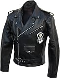 LEDERJACKE AUS RINDSLEDER - ROCKABILLY CHOPPER BIKER LEDER JACKE ROCKER PUNK