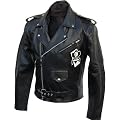 LEDERJACKE AUS RINDSLEDER - ROCKABILLY CHOPPER BIKER LEDER JACKE ROCKER PUNK