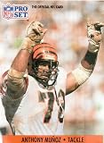 ANTHONY MUNOZ, Tackle, Cincinnati Bengals, Jersey #78, Card No. 116, 1991 ProSet, Official Photo and Stat Card of the NFL, National Football League 1991