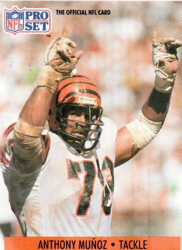 ANTHONY MUNOZ, Tackle, Cincinnati Bengals, Jersey #78, Card No. 116, 1991 ProSet, Official Photo and Stat Card of the NFL, National Football League 1991