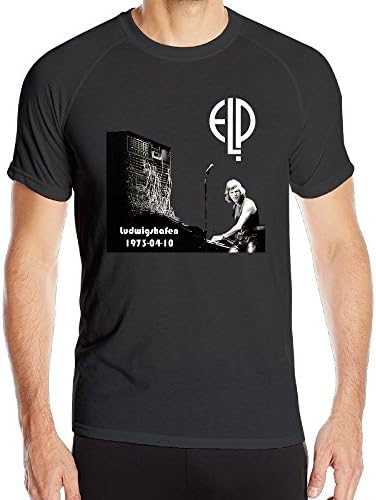 MFET Men's Superstar Emerson Lake &amp; Palmer Band Athletic T-shirt L Black