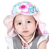 Happy Cherry ベビー 帽子 赤ちゃん 日よけ UVカット ハット キッズ バケットハット つば広ハット 保育園 春夏 日焼け ビーチ アウトドア 頭周り45－50cm - ピンク