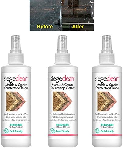 3 Bottles Marble Granite Cleaner Polish Countertop Solid Surface Spray 12 Oz New