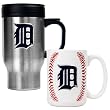 Detroit Tigers MLB Stainless Steel Travel Mug & Gameball Ceramic Mug Set - Primary Logo by Great American Products
