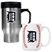 Detroit Tigers MLB Stainless Steel Travel Mug & Gameball Ceramic Mug Set - Primary Logo by Great American Products