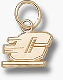 Central Michigan Chippewas 1/4 Motion C Charm - 10KT Gold Jewelry