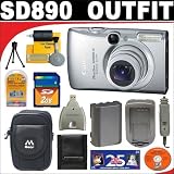 Canon PowerShot SD890IS 10MP Digital Camera with 5x Optical Image Stabilized Zoom + Deluxe DB ROTH Accessory Kit