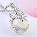 JOVIVI Dragon Claw & Crystal Ball Pendant Chain Necklace (Tiger Eye&Opalite&Red Agate)