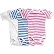 Organic Short Sleeve Babybody One Piece - 0-3m Blue Stripe