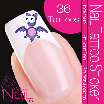 Nail Tattoo Sticker Comic / Cartoon - Fledermaus Preisvergleich