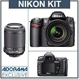 Nikon D80 10.2MP Digital SLR Camera Kit with 18-55mm f/3.5-5.6G AF-S DX VR & 55-200mm f/4-5.6G ED IF AF-S DX VR Nikkor Zoom Lenses