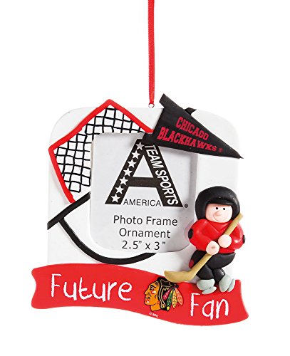 Chicago Blackhawks Official NHL 5.25 inch x 5 inch x 2.5 inch Future Fan Photo Frame Christmas Ornament Chicago Blackhawks Official NHL 5.25 inch x 5 inch x 2.5 inch Future Fan Photo Frame Christmas Ornament