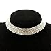Fit&wit Bridal Wedding Jewelry Crystal Rhinestone Collar Choker Necklace Silver