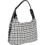 Earth Axxessories Casual Luxury Houndstooth Hobo (Black/Grey/White)