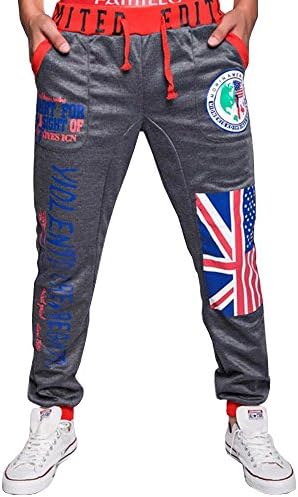 Jiaka Men's Hip - Hop Personality Printing Elastic Waist Casual Pants