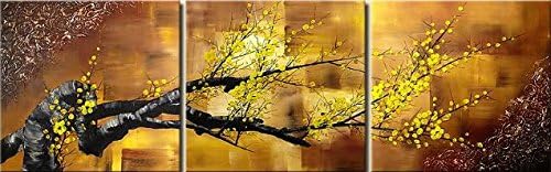 Phoenix Decor-Plum Blossom In The Sunrise IV-Modern Canvas Art Wall Decor-Floral Oil Painting Wall Art Framed Ready to Hang