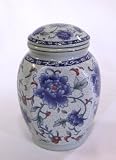 Ceramic Blue Print Small Tea Storage Jar