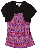 Amy Byer Girls 2-6x 2 Fer Pin Tuck Print Top