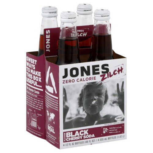 Jones Zilch Soda, Black Cherry Flavor , 48 Fl. Oz, (Pack of 4)
