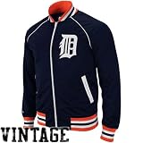 MLB Mitchell & Ness Detroit Tigers Cooperstown Collection Broad Street Track Jacket - Navy Blue (XXX-Large)