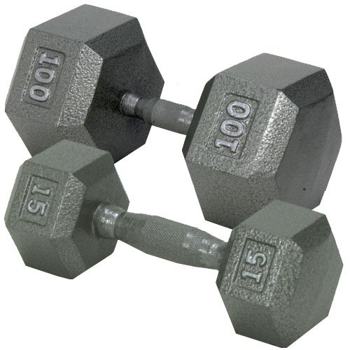 51yuAyr2k L Hex Dumbbell w/ Ergo Handle (5   100 lb)   Exercise