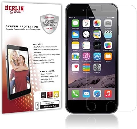 Berlin Gear Apple iPhone 6 Plus (5.5") High Definition Crystal Clear Screen Protectors with Anti-Scratch Coating (3-Pack)