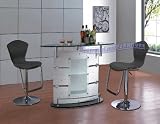 51yuCuxR2VL. SL160  Modern Furniture White Bar Table with Two Black Leather Match Bar Stools