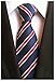 Secdtie Men's Classic Stripe Jacquard Woven Silk Tie Formal Party Suit Necktie (One Size, Navy Blue Red)