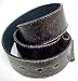 Vintage Look Distressed Black Leather Strap Belt Snap