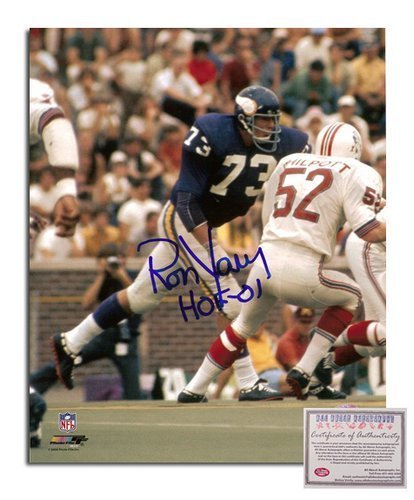 Ron Yary NFL Minnesota Vikings Hand Signed 8x10 Photograph Purple Jersey