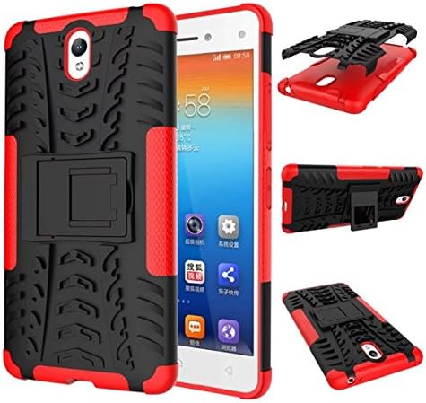 Gooneil Case Vibe S1 Hybrid Armor Design with Stand Feature Detachable Dual Layer Protective Shell Hard Back Cover Case for Lenovo S1 (Red)