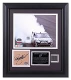 Denny Hamlin 2007 Lenox Industrial Tools 300 Victory Framed 8x10 Photograph with Autographed Plate and Race Winning Tire Piece