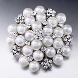 Swarovski Crystal April Birthstone Flowers Pearl Brooch
