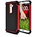 LG G2 Case, MagicMobile Hybrid Rugged Impact Resistant Shockproof Protective LG G2 Case Double Layer Cover Hard Shell and Soft Rubber Silicone Skin [ Black - Red ] Tough Armor Case for LG G2 (2013)