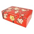 Red Plum Blossom Tree Hand Painted Laquer Wood Jewelry Box